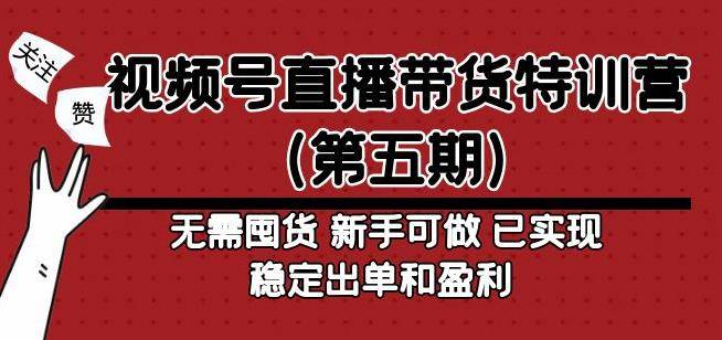 视频号直播带货特训营（第五期）无需囤货，新手可做，已实现稳定出单和盈利-178分享