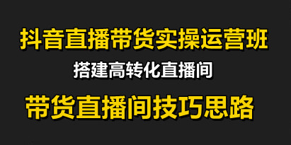 抖音直播带货实操运营班，带货直播间技巧思路，搭建高转化直播间