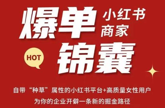 无畏·小红书商家爆单锦囊，掌握小红书各大规则，快速精准抢占行业和市场-178分享