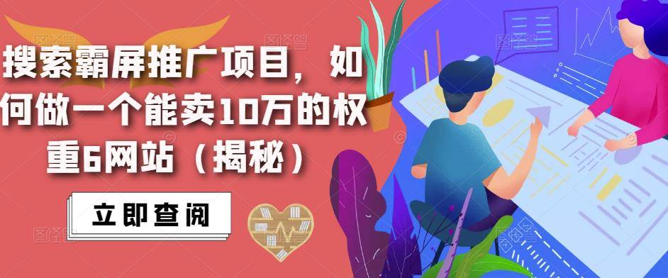 搜索霸屏推广项目，如何做一个能卖10万的权重6网站（揭秘）-旺仔资源库